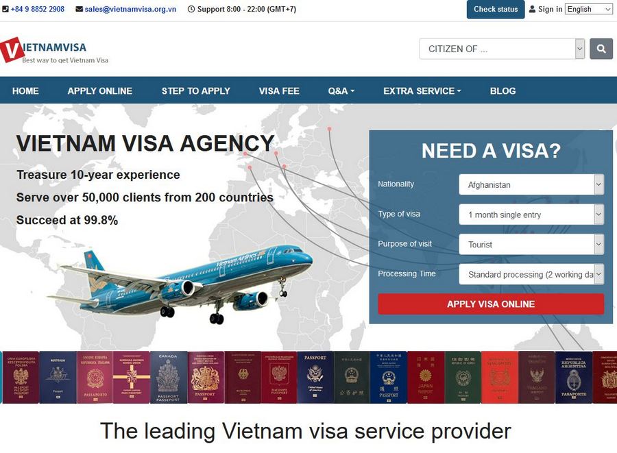 Vietnam Visum online beantragen